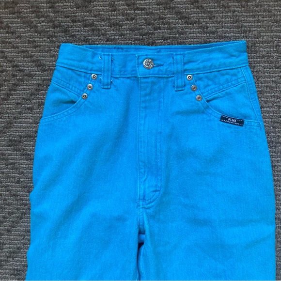 Ozark Mountain Bareback Jeans Vintage Blue Turqoise Western Rodeo - Picture 2 of 9